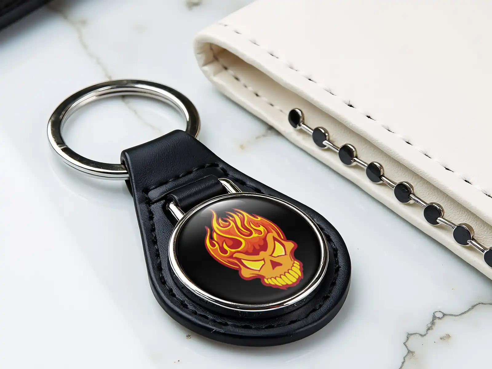 Leather Key Ring Holder Sturdy Grade Racing Version